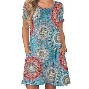 Soft, Boho Patterned Swing  Dress